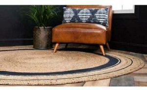 100% Jute Living Room Area Rug Round Shape Rug Natural Jute Hand Braided Carpet