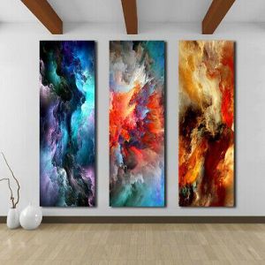 אביב לייף סטייל תמונות לסלון Abstract Colorful Clouds Wall Art Poster Picture Home Decor Canvas Painting Art