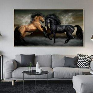 אביב לייף סטייל תמונות לסלון Couple Horses Canvas Painting Canvas Wall Art Print Art Wall Poster Wall Picture