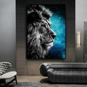אביב לייף סטייל תמונות לסלון Animal Painting Lion Canvas Painting Canvas Wall Art Canvas Poster Print Picture