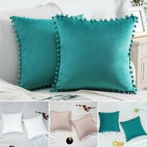 2Pcs Velvet Soft Decor Throw Pillow Square Case Cushion Cover Home Sofa Decor US