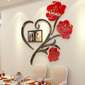 US Family Love Rose Wall Decals 3D DIY Photo Frame Wall Sticker Mural Home Decor