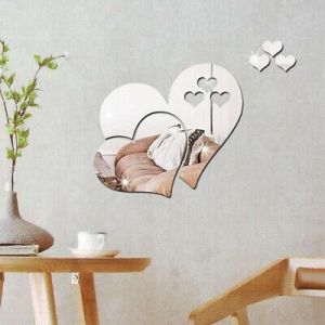 3D Mirror Love Hearts Wall Sticker Removable Decal Home Room Art Mural Decor DIY