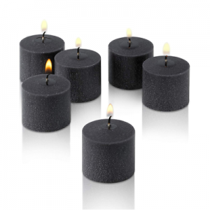 Light In the Dark 10 Hour Black Unscented Votive Candles Set of 72 Made in USA