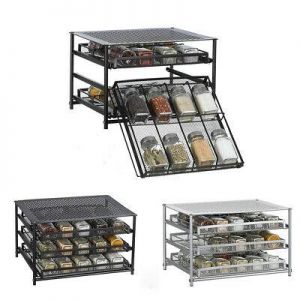 אביב לייף סטייל הכל למטבח 3 Tier Kitchen Spice Rack Shelf Storage Organizer for Cabinet Pantry Countertop