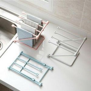 אביב לייף סטייל הכל למטבח Foldable Towel Racks Kitchen Dish Cloth Storage Rack Sponge Cups Drain Holders