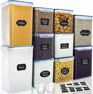 Large Tall Airtight Food Storage Containers,10PACK Plastic  Kitchen Organization